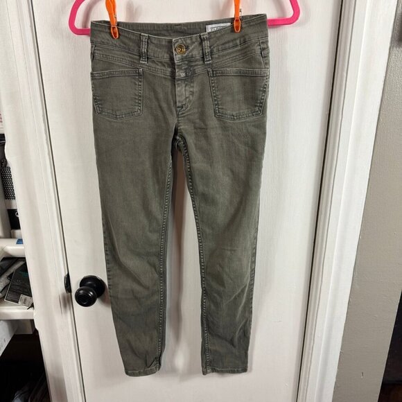 Closed Jeans pedal pusher denim jeans size 24 dark olive green wash - Picture 1 of 9